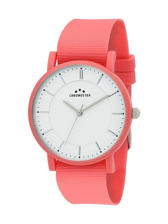 Chronostar Watch with Pink Rubber Strap R3751265502