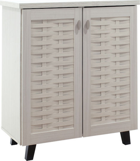 Mantam Wooden Shoe Organizer with 4 Shelves White 78x40x92cm
