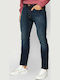 Luke Men's Jeans Pants Elastic with Slim Tapered Fit Blue