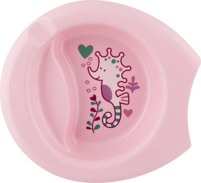 Chicco Baby Food Plate Plate Easy 6m+ made of Plastic Pink 16001-40/pink