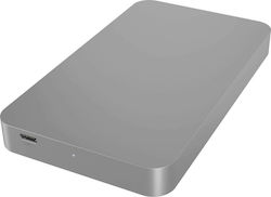 Icy Box Hard Drive Case 2.5" SATA III with connection USB 3.1 Type-C in Silber color