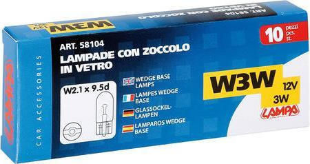 Lampa Λάμπες Αυτοκινήτου Wedge Base Lamp Blue W3W 12V 3W 10τμχ