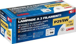 Lampa Λάμπες Αυτοκινήτου Double Filament Lamp P21/5W-BAY15D-1157 12V 21W 10τμχ
