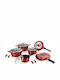 Royalty Line Royalty Line Cookware Set Cast Aluminum Burgundy with Stone Interior Coating 6 Pieces