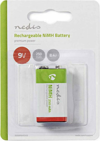 Nedis Wiederaufladbare Batterie 9V Ni-MH 250mAh 1Stück