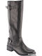 Tamaris Leather Women's Boots with Zipper Black