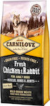 Carnilove Fresh Chicken & Rabbit 12kg Ξηρά Τροφή χωρίς Σιτηρά για Ενήλικους Σκύλους με Κοτόπουλο και Κουνέλι