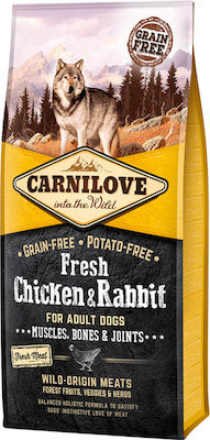 Carnilove Fresh Chicken & Rabbit 12kg Trockenfutter ohne Getreide für erwachsene Hunde mit Huhn und Kaninchen