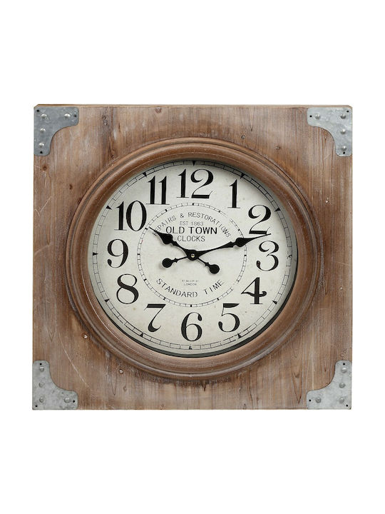 Espiel Antique Wall Clock Wooden Brown 70x70cm