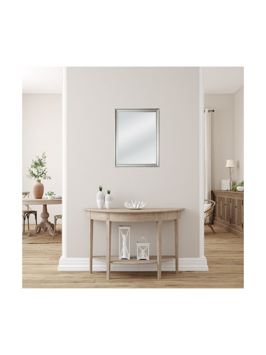 Liberta Frame Oglindă de Perete cu Argintiu Ramă din Lemn 80x60cm 1buc