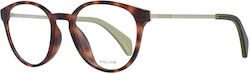 Police Eyeglass Frame Brown Tortoise VPL626 09AJ