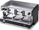 Wega Atlas W01 EVD Schwarzmetallic Gewerbliche Espressomaschine mit 3 Gruppe B98xT57xH52cm