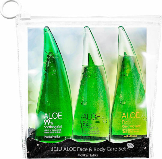 Holika Holika Jeju Aloe Face & Body Care Σετ Περιποίησης για Ενυδάτωση & Καθαρισμό Σώματος 4τμχ