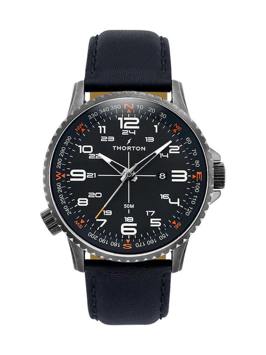 Thorton Kalf Ανδρικό Ρολόι 42mm Μπαταρίας με Μπ...