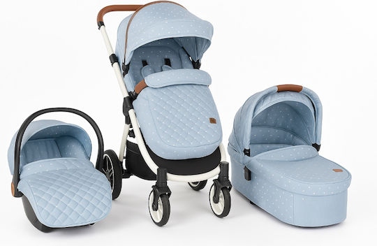 Kikka Boo Dotty Verstellbar 3 in 1 Baby Kinderwagen Geeignet für Neugeborene Blau 16.7kg