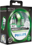 Philips Λάμπες Αυτοκινήτου ColorVision Green Car +60% H7 Αλογόνου 3350K Πράσινο 12V 55W 2τμχ