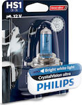 Philips Λάμπα Μοτοσυκλέτας CrystalVision Ultra Xenon Effect HS1 Αλογόνου 4300K 12V 35W 1τμχ