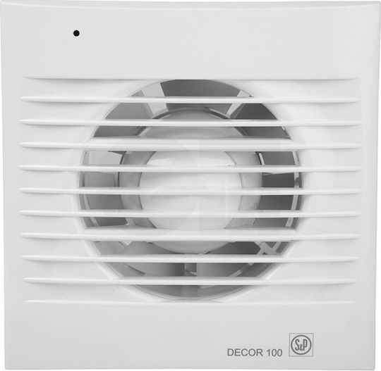 S&P Decor-100CH Επιτοίχιος Εξαεριστήρας Μπάνιου 100mm Λευκός