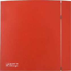 S&P Design 100CZ 5210611800 De perete Ventilator de Baie 100mm Roșu