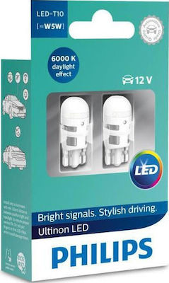 Philips Lămpi Autoturismului & Motocicletei Ultinon T10 / W5W Canbus LED 6000K Alb rece 12V 0.62W 2buc