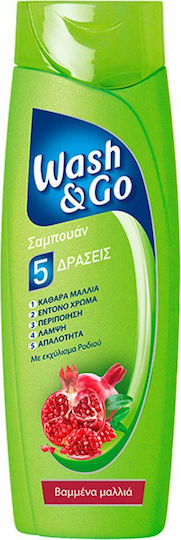 Wash & Go 5 Δράσεις Σαμπουάν Ενυδάτωσης & Διατήρησης Χρώματος για Βαμμένα Μαλλιά 400ml