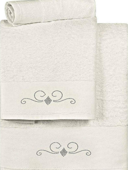 Beauty Home 3pc Bath Towel Set 3175 Ecru Weight 500gr/m²