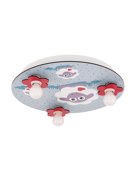 Eglo Lalelu Multi Bulbs Kids Lighting Ceiling Light Metallic 40W with Drive Size E14 40x7.5cm