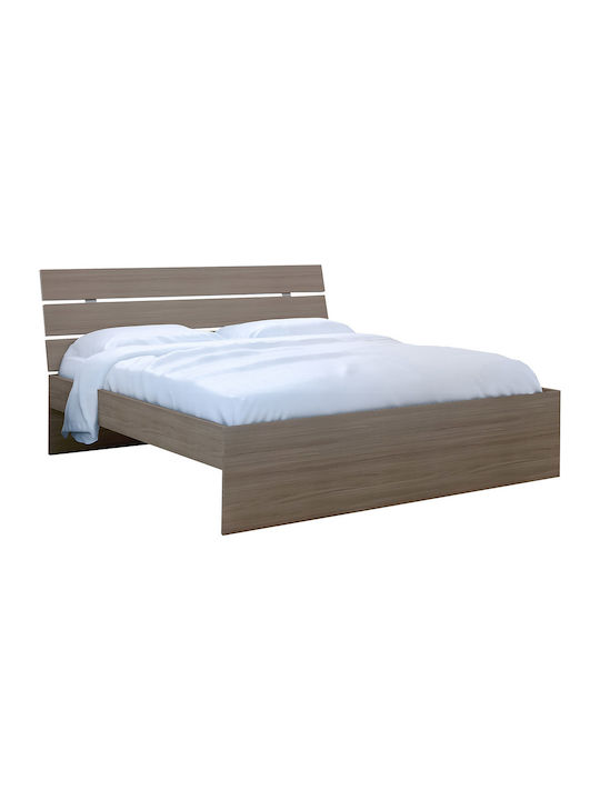Νότα Ν1 Κρεβάτι Διπλό Ξύλινο Σταχτί για Στρώμα 150x200cm
