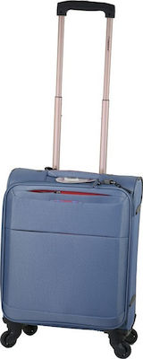 Diplomat The Athens Collection 6040 Cabin Travel Suitcase Fabric Blue with 4 Wheels Height 55cm.