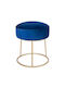 Stools For Living Room Upholstered with Velvet Karlo Blue 1pcs 36x36x38cm