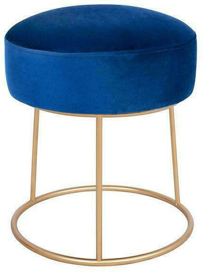 Hocker Für das Wohnzimmer Gepolstert mit Samt Karlo Blue 36x36x38cm
