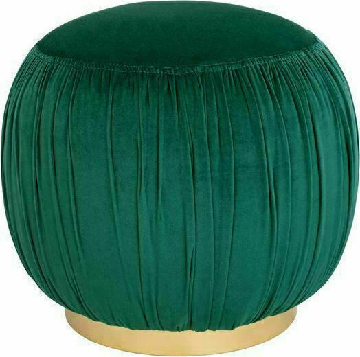 Stool For Living Room Upholstered with Velvet Derek Cypress 45x45x40cm