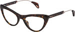 Police Eyeglass Frame Butterfly Brown VPL855 722G