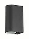 V-TAC Wall-Mounted Outdoor Spot Light GU10 IP44 Double Beam 9.2x6.8x15εκ.