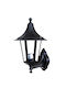 Heronia Wall-Mounted Outdoor Lantern IP44 E27 Black 07-1039