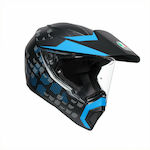 AGV AX-9 Dual Antartica Matt Black / Cyan Motor...