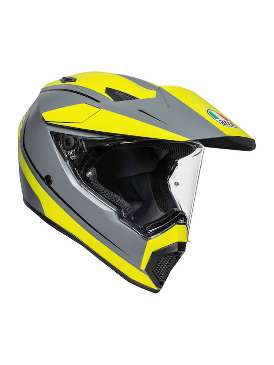 AGV AX-9 Dual Pacific Road Matt Grey / Yellow Fluo / Black Motorradhelm Ein-Aus DOT / ECE 22.05 1540gr KR3796