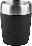 Tefal Travel Cup Glass Thermos Stainless Steel Black 200ml with Mouthpiece K30813