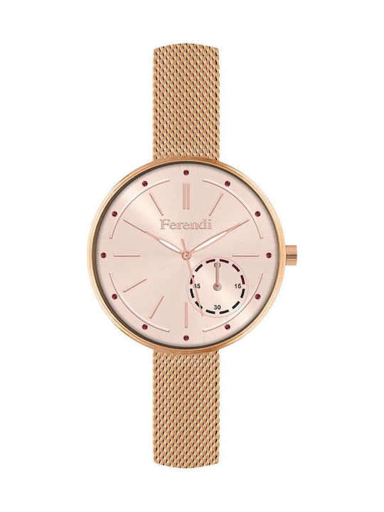 Ferendi Roseate Uhr Chronograph mit Rose Gold Metallarmband