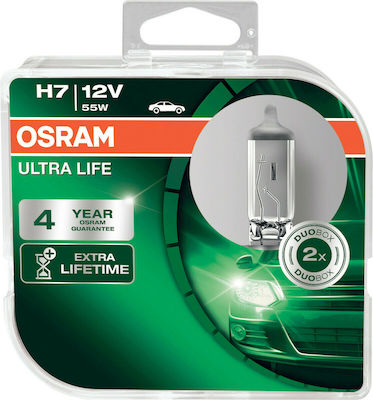 Osram Λάμπες Αυτοκινήτου Ultra Life H7 Αλογόνου 12V 55W 2τμχ