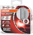 Osram Λάμπες Αυτοκινήτου Xenarc Night Breaker Laser +200% D2S Xenon 85V 35W 2τμχ