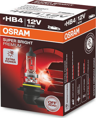 Osram Super Bright Premium Car HB4-9006 Light Bulb Halogen 12V 80W