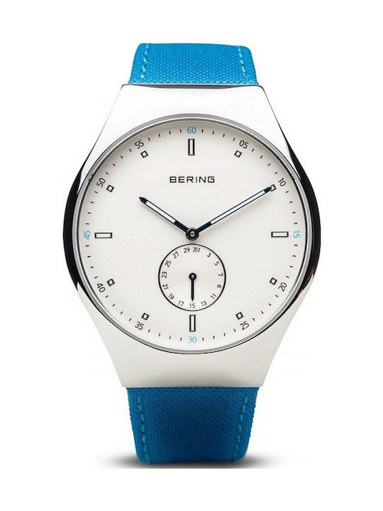 Bering Time Watch Battery with Blue Fabric Strap 70142-604