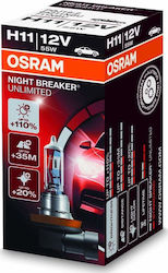 Osram Lamps Car Night Breaker Unlimited +110% H11 Halogen 12V 55W 1pcs