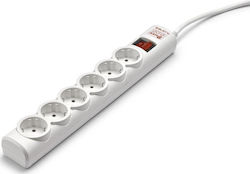 Salicru SPS Safe 6 6-Outlet Power Strip with Surge Protection 1.5m White