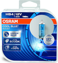 Osram Λάμπες Αυτοκινήτου Cool Blue Boost - Off-Road HB4-9006 Αλογόνου 5000K Ψυχρό Λευκό 12V 80W 2τμχ