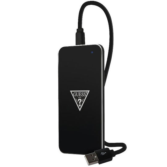 Guess Încărcător Wireless (Qi Pad) și Cablu micro USB 5W Negruς (GUWCP850TLBK)