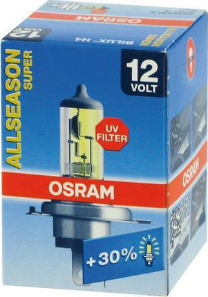 Osram Λάμπα Αυτοκινήτου All Season Super H4 Αλογόνου 12V 60W 1τμχ