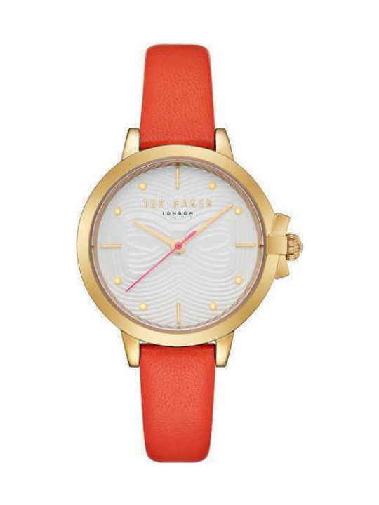 Ted Baker Beth Watch with Orange Leather Strap