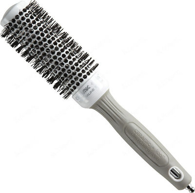 Olivia Garden Ceramic+ Ion Thermal Brush Hair for Straightening White 35mm